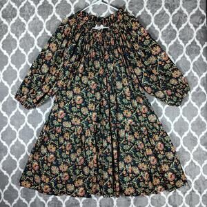 The Great Dress Size 2 Black Floral Peasant Tiered Midi Prairie